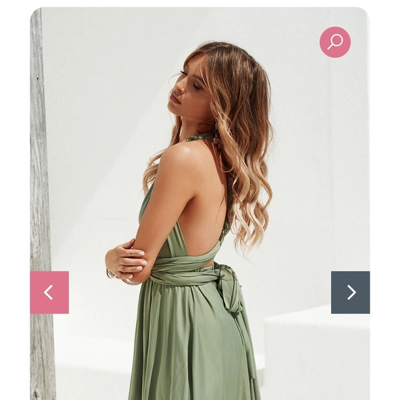 Xenia Boutique Backless Sage Green The Perfect Date Dress Small 4 Halter Multi - Picture 4 of 16